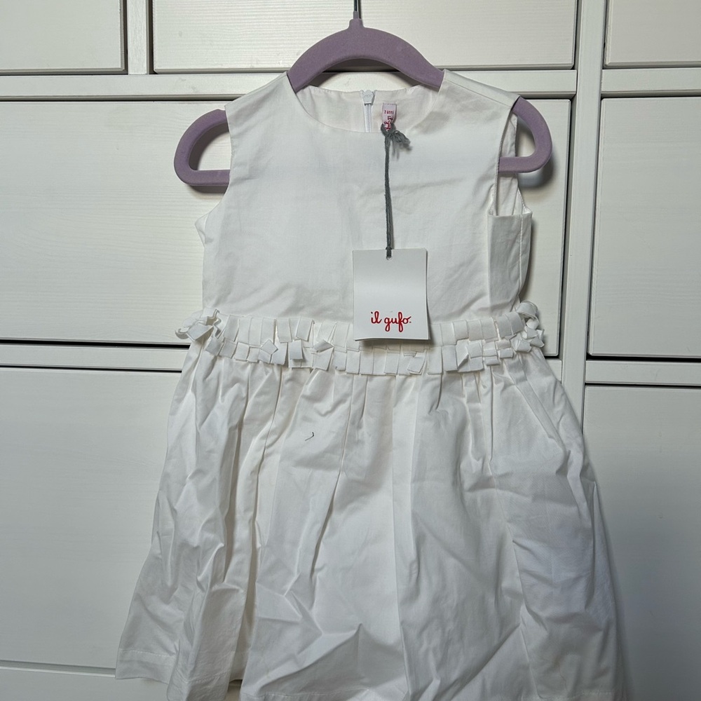 Il Gufo White Ruffled Tiered Sundress